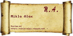 Mikle Alex névjegykártya